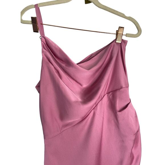 Lovers and Friends Amina Midi Dress Satin One Shoulder Side Slit Formalwear S - Picture 11 of 14